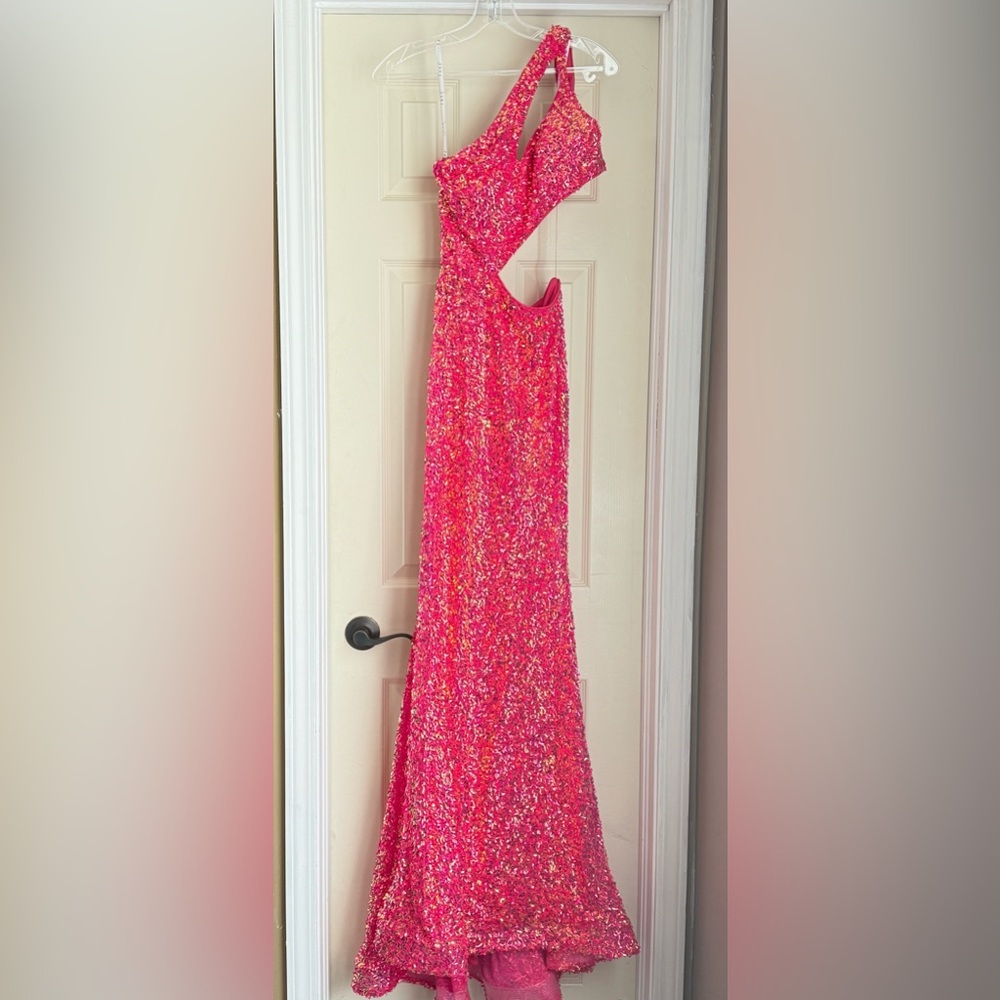 Jasz size 0 Vibrant Pink and Orange Sequin Dress purchased from Henris.